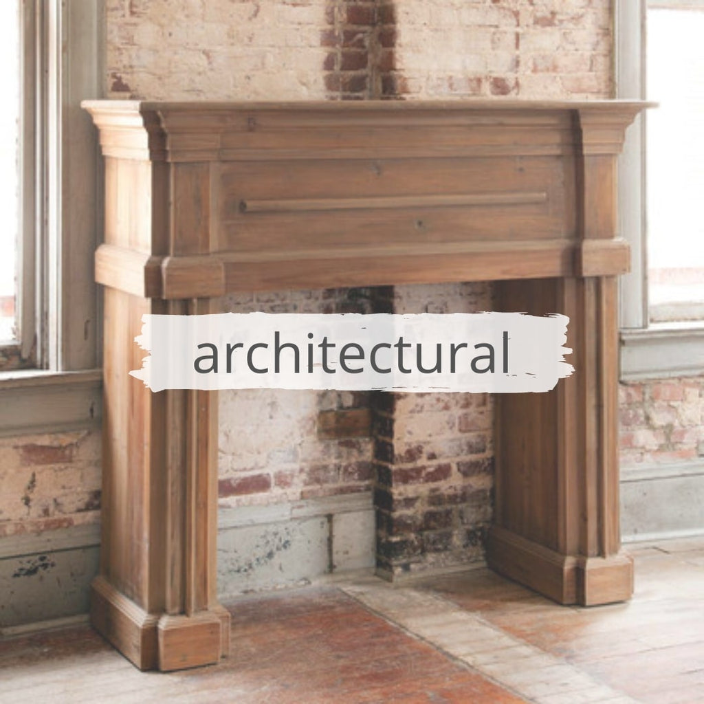 Architectural salvage style wooden Mantel
