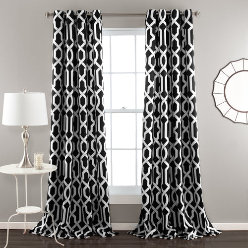 Edward Trellis Room Darkening Window Curtain Gray Set 52x108
