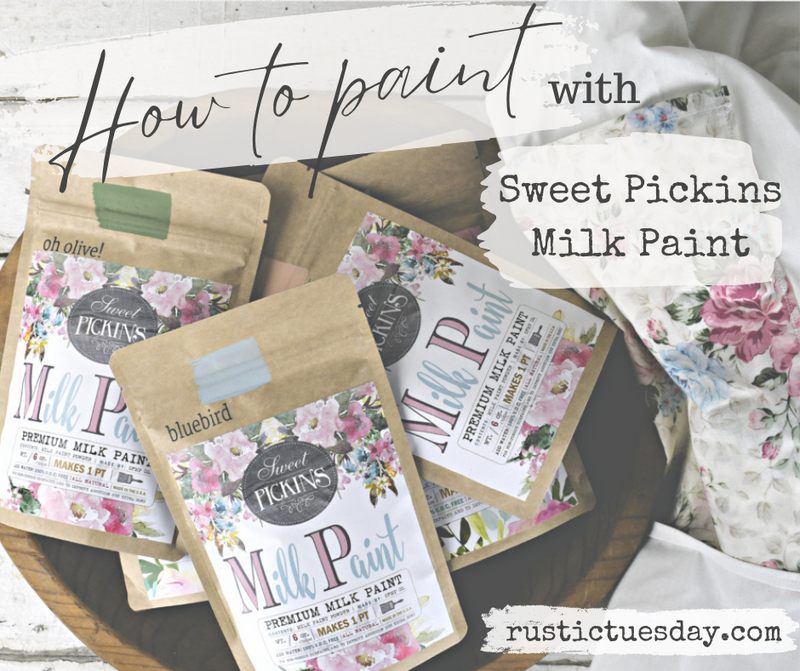 How to paint with Sweet Pickins Milk Paint bags of milk paint powder