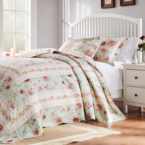 Antique Rose Bedspread Set