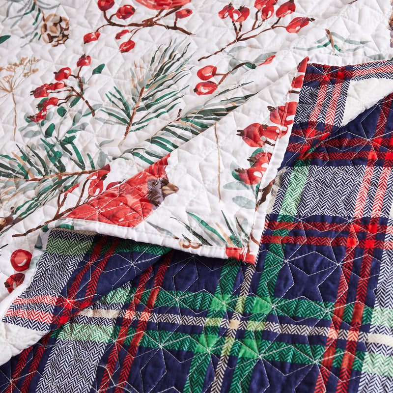 Cardinal Plaid Quilt Set