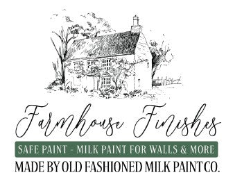 Farmhouse Finishes logo and Rustic Tuesday offers farmhouse finishes safe paint