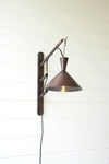 ADJUSTABLE WALL LAMP WITH HAMMERED METAL SHADE