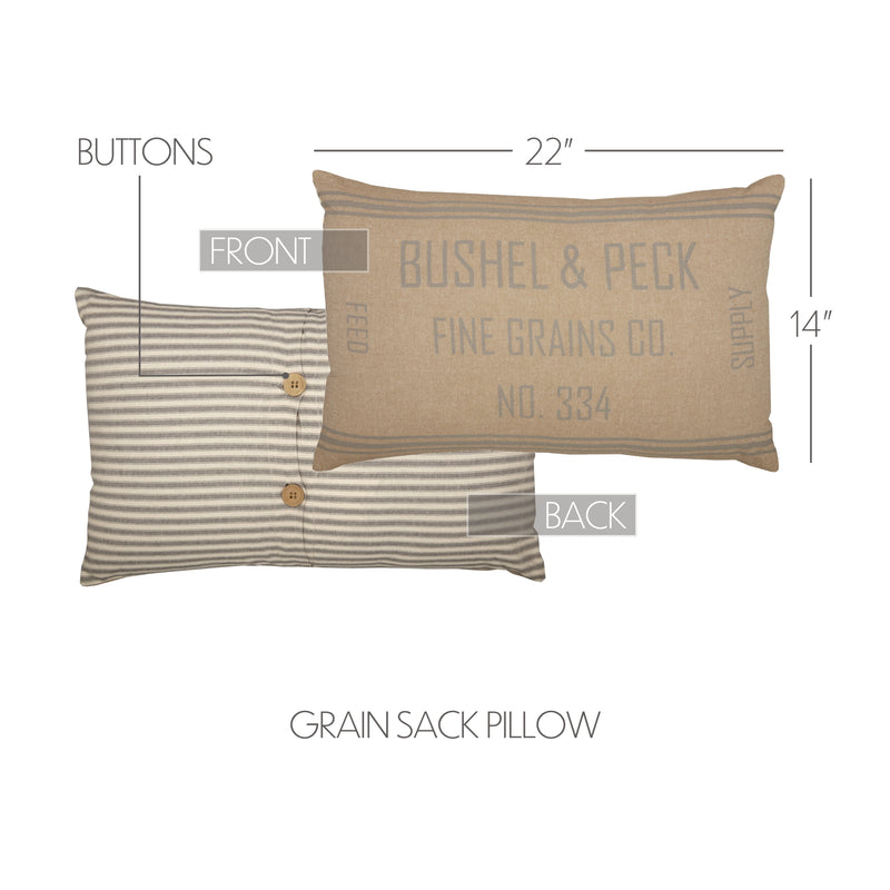 Grace Grain Sack Pillow 14x22