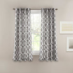 Edward Trellis Room Darkening Window Curtain Gray Set 52x63
