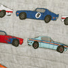 Race Cars Quilt Blue/Orange 2Pc Set Twin