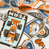 Race Cars Quilt Blue/Orange 3Pc Set Full/Queen