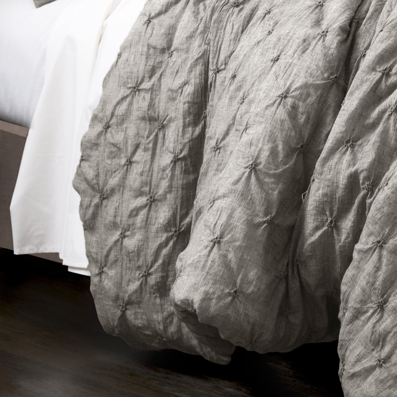 Ravello Pintuck Comforter Gray 5Pc Set King
