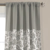 Estate Garden Print Room Darkening Window Curtain Gray Set 52x84