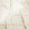 Ruffle Diamond Comforter Ivory 3Pc Set Full/Queen