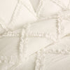 Ruffle Diamond Comforter Ivory 3Pc Set King