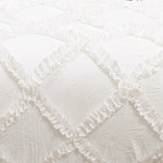 Ruffle Diamond Comforter White 3Pc Set King