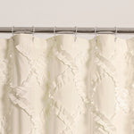 Ruffle Diamond Shower Curtain Ivory  72x72