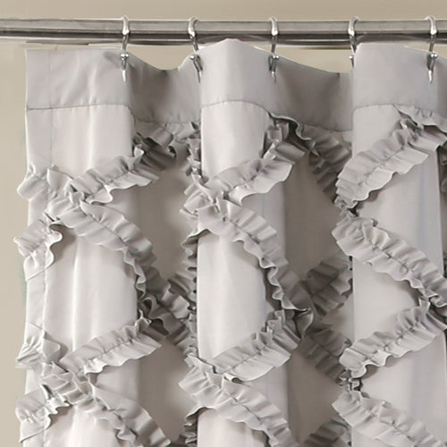 Ruffle Diamond Shower Curtain Gray  72x72