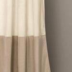 Prima Velvet Color Block Room Darkening Window Curtain Ivory/Taupe Set 38X84