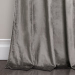 Prima Velvet Color Block Room Darkening Window Curtain Plum/Gray Set 38X84