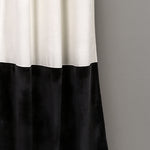 Prima Velvet Color Block Room Darkening Window Curtain White/Black Set 38X84