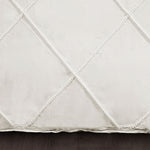 Diamond Pom Pom Comforter White 3Pc Set Full/Queen