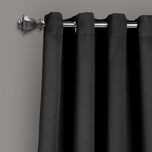 Lush D�cor Insulated Grommet Blackout Curtain Panels Black Pair Set 52x84