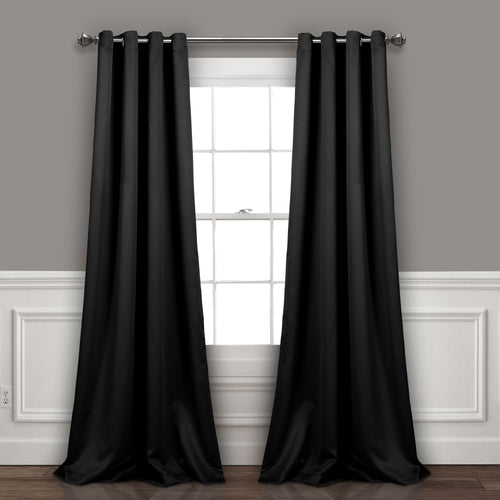 Lush D�cor Insulated Grommet Blackout Curtain Panels Black Pair Set 52x84