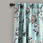 Tania Floral Room Darkening Window Curtain Panels Blue/Gray Set 52X84