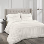 Nova Ruffle Comforter White 3Pc Set Full/Queen