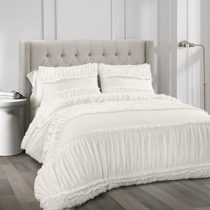 Nova Ruffle Comforter White 3Pc Set King