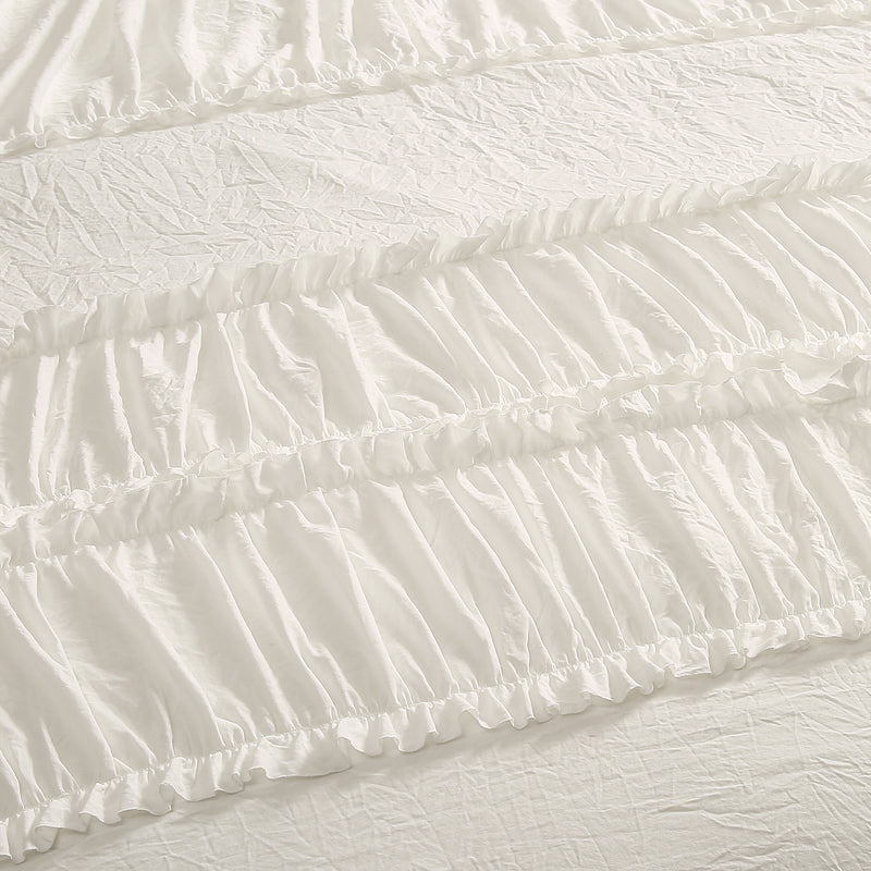 Nova Ruffle Comforter White 3Pc Set King