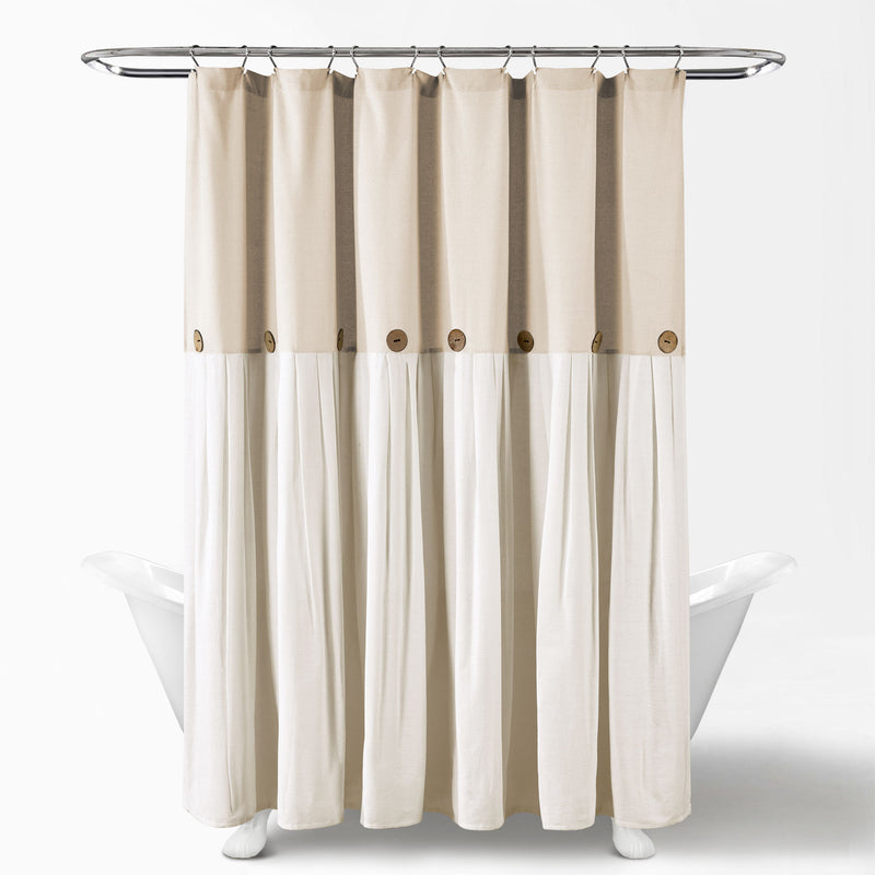 Linen Button Shower Curtain Linen 72X72