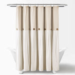 Linen Button Shower Curtain Navy/White 72X72
