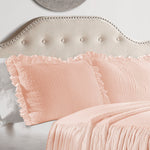 Ruffle Skirt Bedspread Blush 2Pc Set Twin
