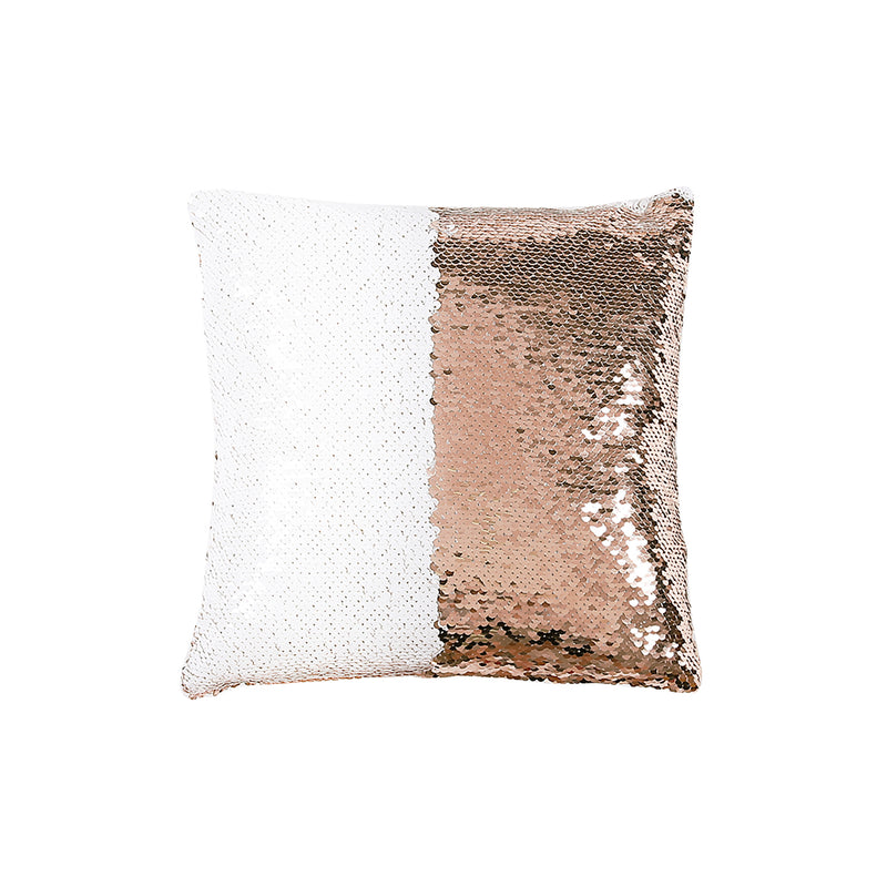 Mermaid Sequins Decorative Pillow Blush/White Single 16x16