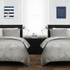 Plush Stripe Comforter Gray 2Pc Set Twin XL