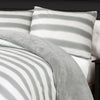 Plush Stripe Comforter Gray 3Pc Set Full/Queen