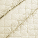 Ava Diamond Oversized Cotton Quilt Ivory 3Pc Set King