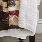 Holiday Lodge Sherpa Throw Red/Brown