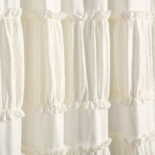 Nova Ruffle Window Curtain Panels Ivory 42X84 Set