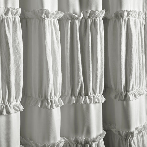 Nova Ruffle Window Curtain Panels Gray 42X84 Set