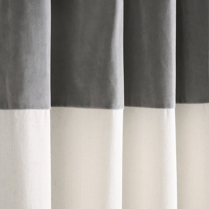 Milo Linen Window Curtain Panels Gray/Off White 52X84 Set