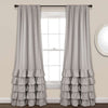 Allison Ruffle Window Curtain Panels Light Gray 40X84 Set