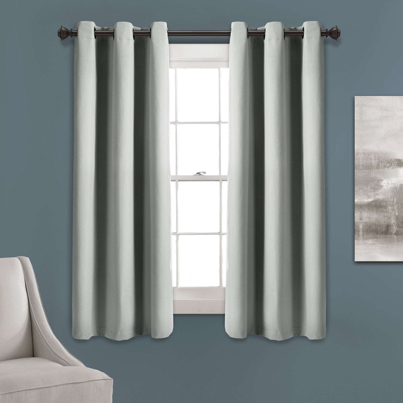Absolute Blackout Window Curtain Panels Light Gray 76X63 Set  38x63