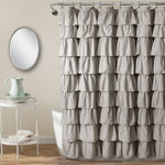 Ruffle Shower Curtain Light Gray 72X72