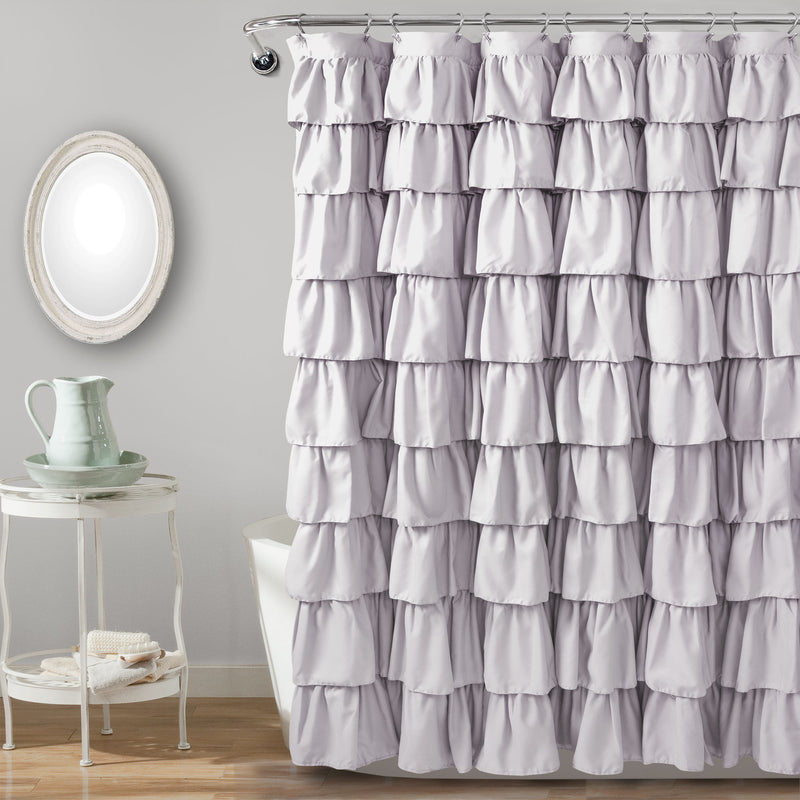 Ruffle Shower Curtain Lilac 72X72