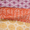 Bohemian Stripe Quilt Fuchsia/Orange 3Pc Set Full/Queen