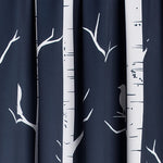 Bird On The Tree Room Darkening Window Curtain Panels Navy 52x95+2 Set