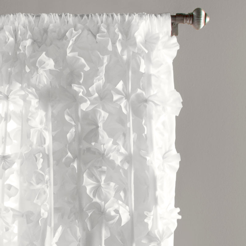Riley Window Curtain Panel White Single 54x95