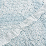 Lucianna Ruffle Edge Cotton Bedspread Blue 3Pc Set Full/Queen