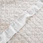 Lucianna Ruffle Edge Cotton Bedspread Taupe 3Pc Set King