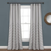 Chenille Chevron Window Curtain Panels Light Gray 40x84 Set