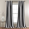 Wilbur Stripe  Room Darkening Window Curtain Panels Black 52x108 Set